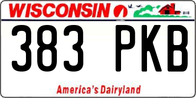 WI license plate 383PKB