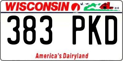 WI license plate 383PKD