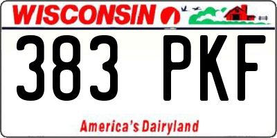 WI license plate 383PKF
