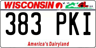 WI license plate 383PKI