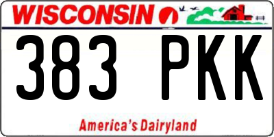 WI license plate 383PKK