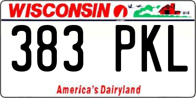 WI license plate 383PKL