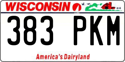 WI license plate 383PKM