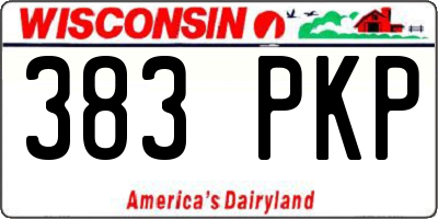 WI license plate 383PKP