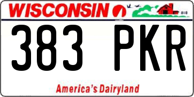 WI license plate 383PKR