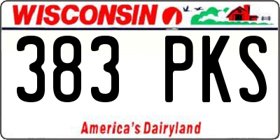 WI license plate 383PKS