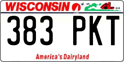 WI license plate 383PKT
