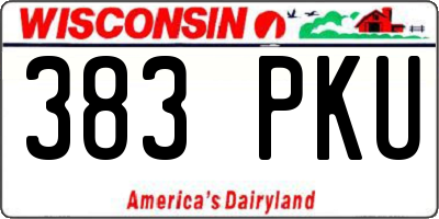 WI license plate 383PKU