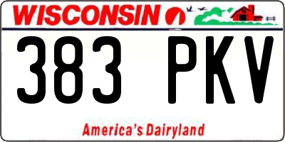 WI license plate 383PKV