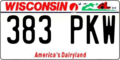 WI license plate 383PKW