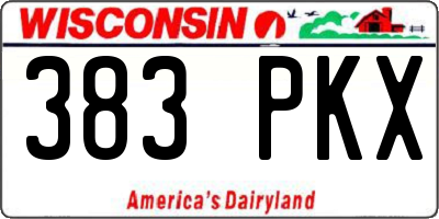 WI license plate 383PKX