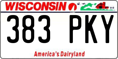 WI license plate 383PKY