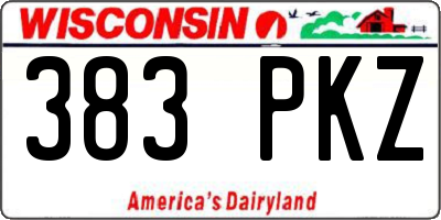 WI license plate 383PKZ