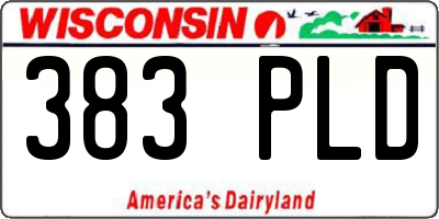 WI license plate 383PLD