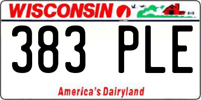 WI license plate 383PLE