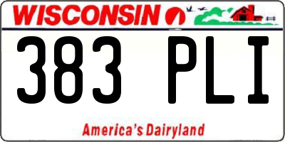 WI license plate 383PLI