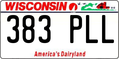 WI license plate 383PLL