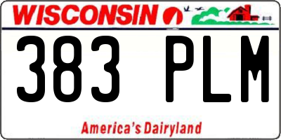 WI license plate 383PLM