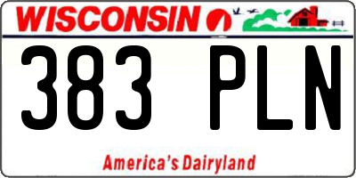 WI license plate 383PLN
