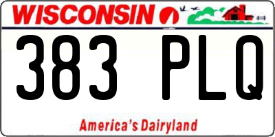 WI license plate 383PLQ