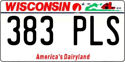 WI license plate 383PLS