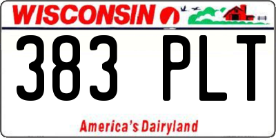 WI license plate 383PLT