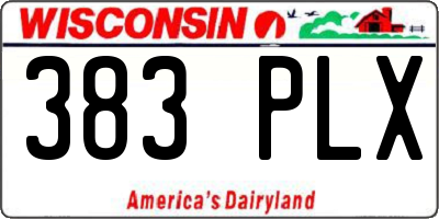 WI license plate 383PLX