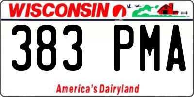 WI license plate 383PMA