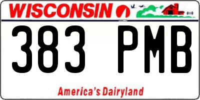 WI license plate 383PMB