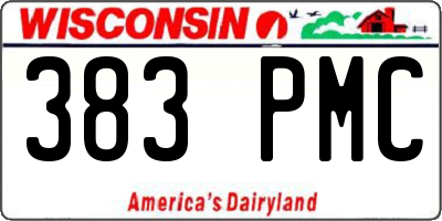 WI license plate 383PMC