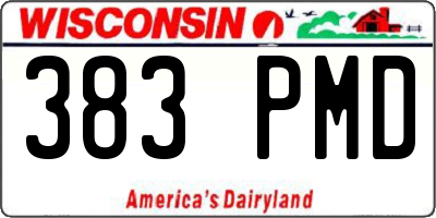 WI license plate 383PMD