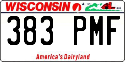 WI license plate 383PMF
