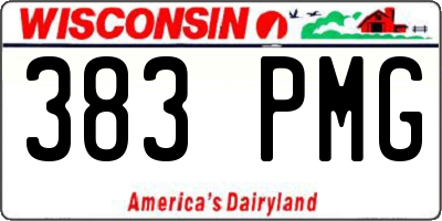 WI license plate 383PMG