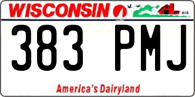 WI license plate 383PMJ