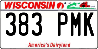 WI license plate 383PMK