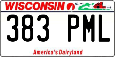 WI license plate 383PML
