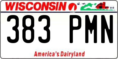 WI license plate 383PMN
