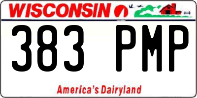 WI license plate 383PMP
