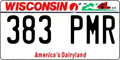 WI license plate 383PMR