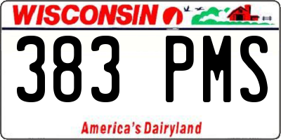 WI license plate 383PMS