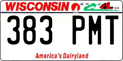 WI license plate 383PMT