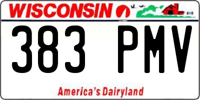 WI license plate 383PMV