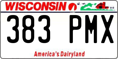 WI license plate 383PMX