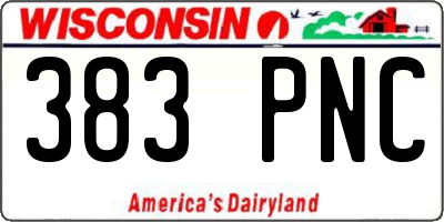 WI license plate 383PNC