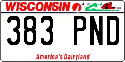 WI license plate 383PND