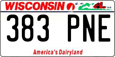WI license plate 383PNE