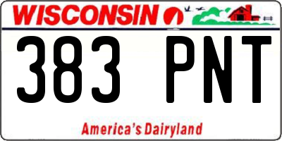 WI license plate 383PNT