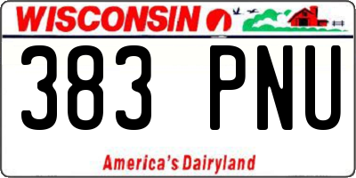 WI license plate 383PNU