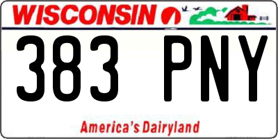 WI license plate 383PNY