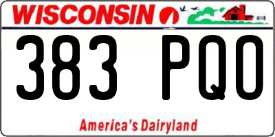 WI license plate 383PQO